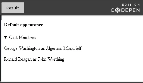 Example details command.