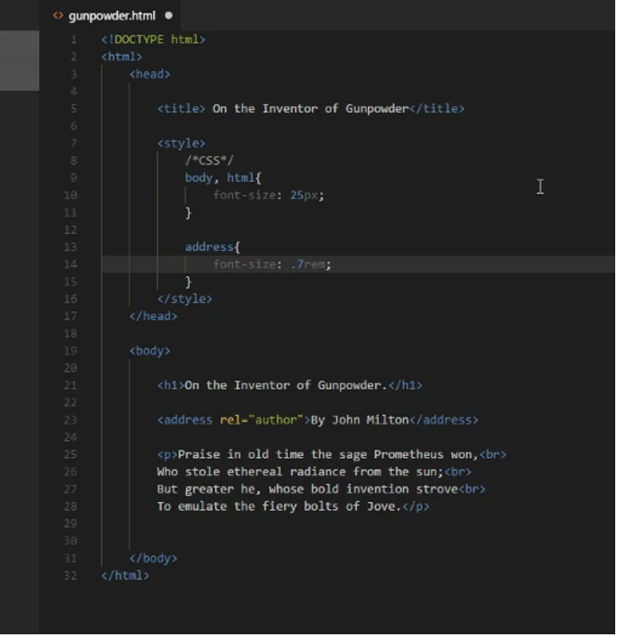 On the Inventor of Gunpower, by John Milton.