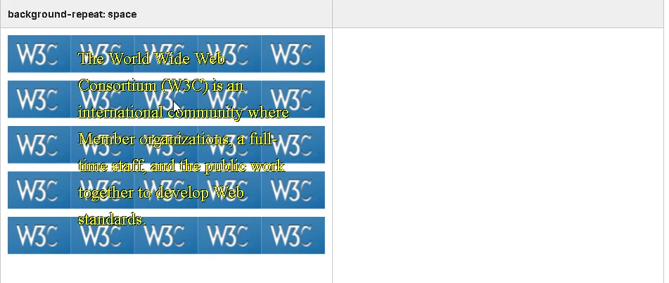 CSS property: background image, centered repeat to avoid cropping.